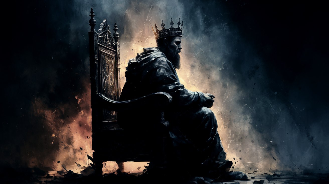 King Solomon on his throne.