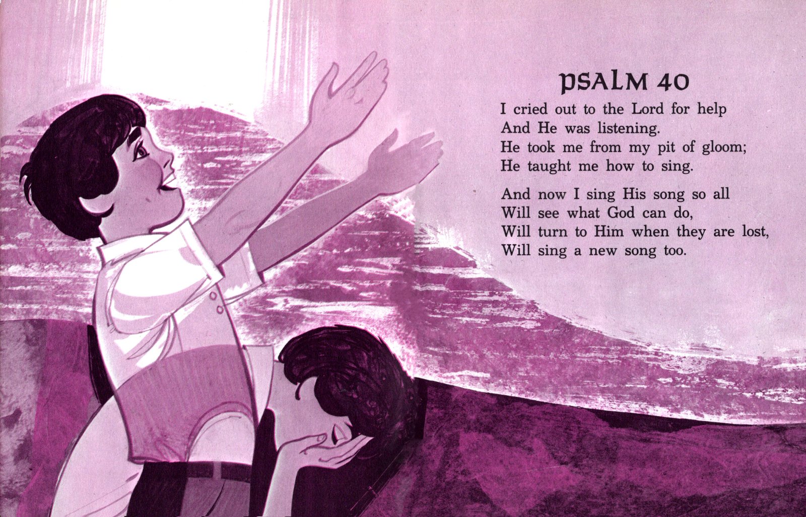 a visual depiction of psalm 40
